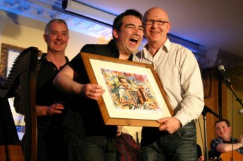Recieving my Portrait from Stephen Bennet